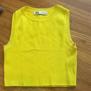 Yellow knit zara top